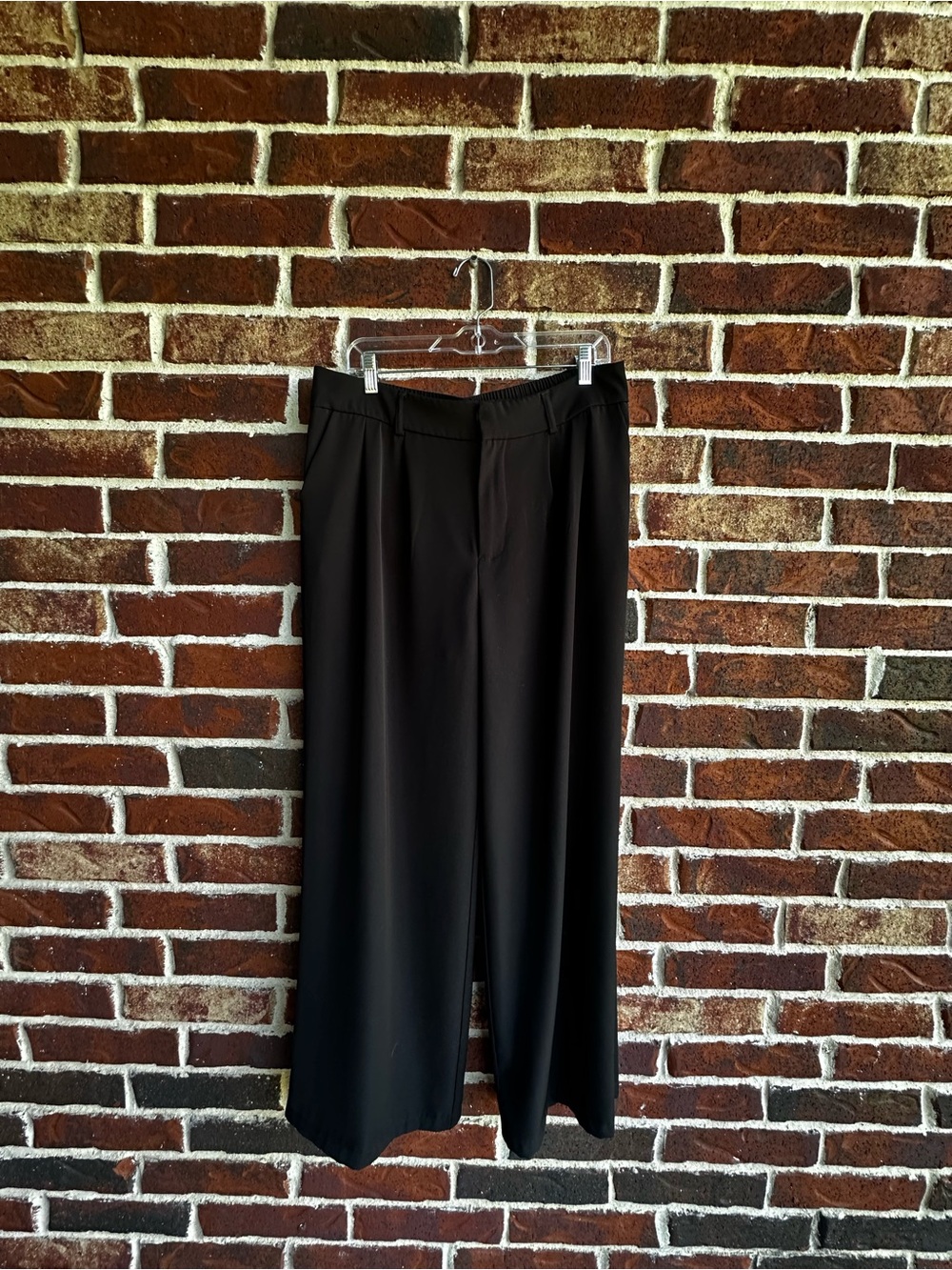 Black Wide-Leg Pants with Clean Front